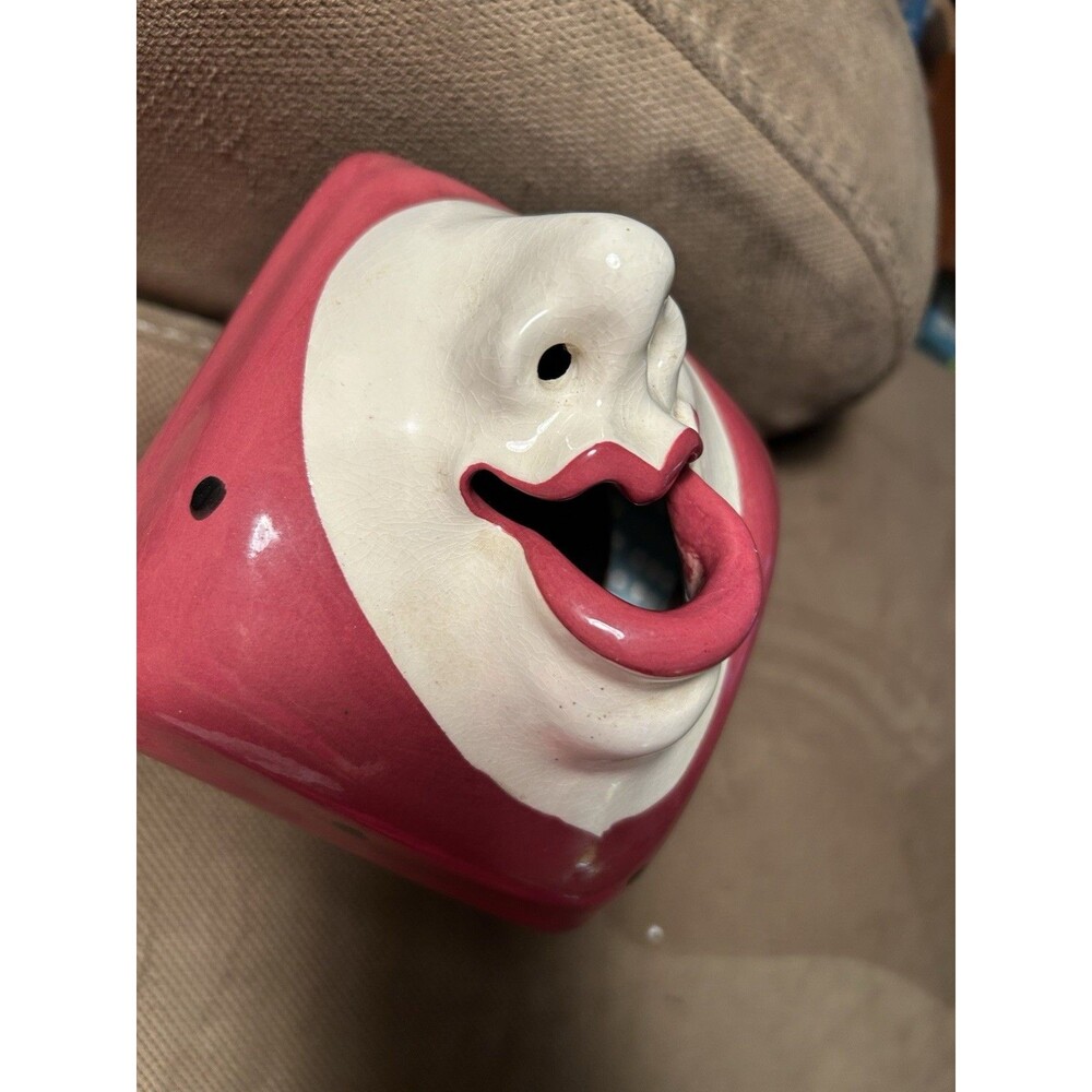 Vintage Ceramic Signed WANDA Smiling Face Tissue Box Cover 3D Face Sneeze 1980 - Picture 4 of 9